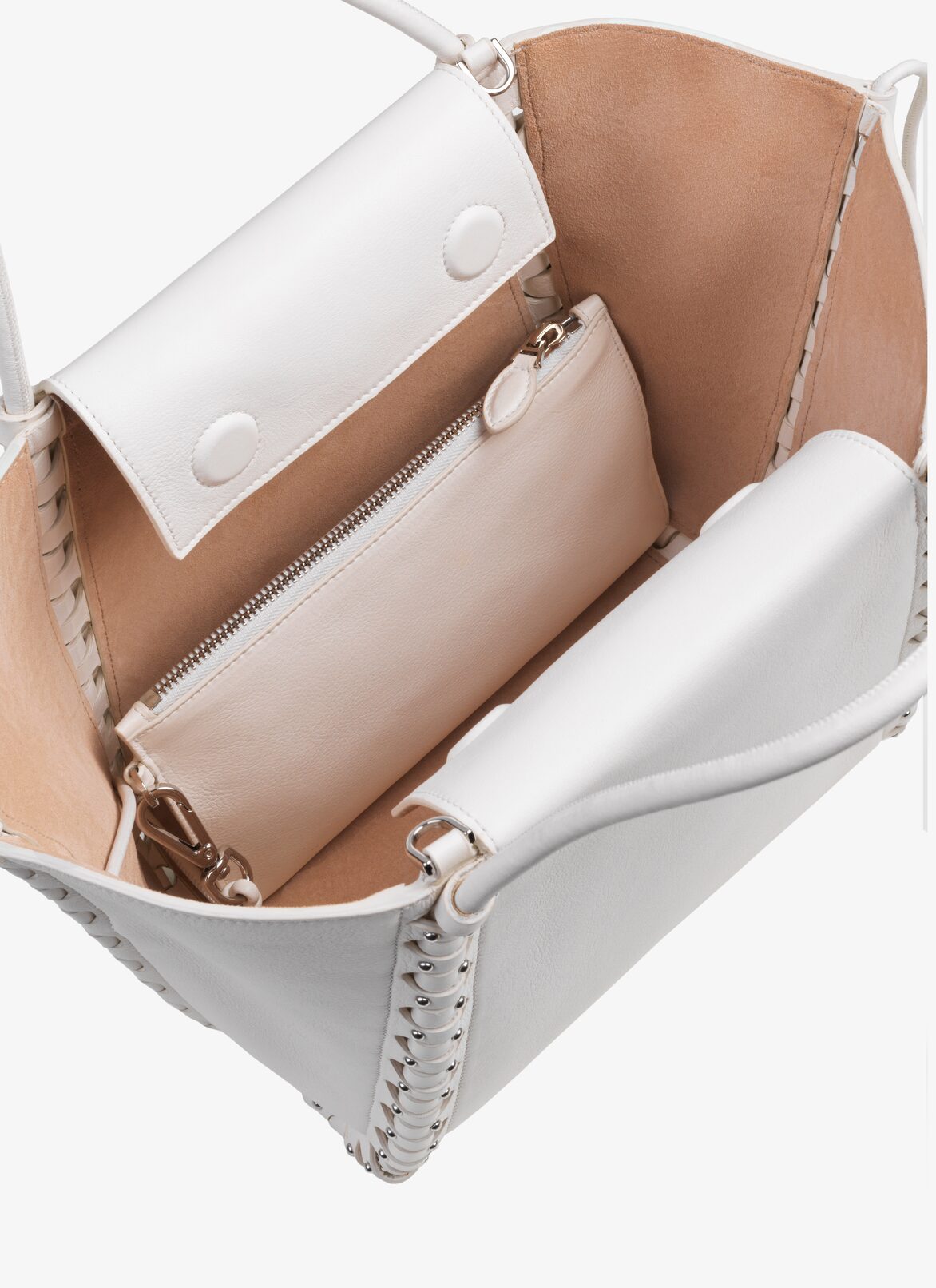 SMALL HINGE LEATHER BAG ALAÏA OPTIC WHITE SMALL HINGE LEATHER BAG